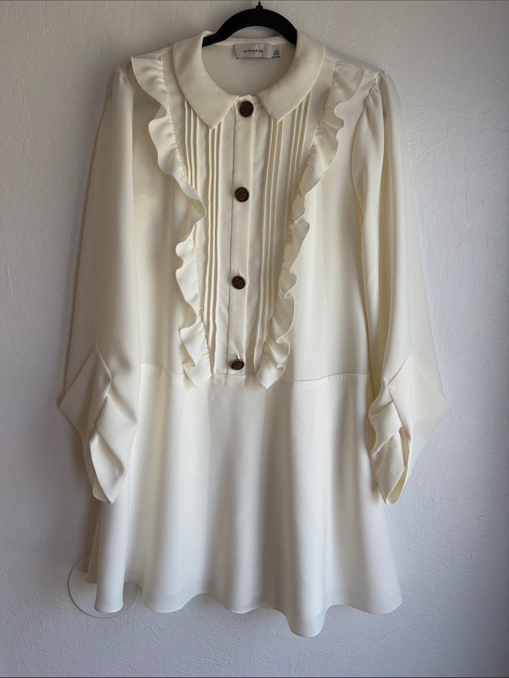Coach dress ruffle bib buttons demure jsk coquette lolita